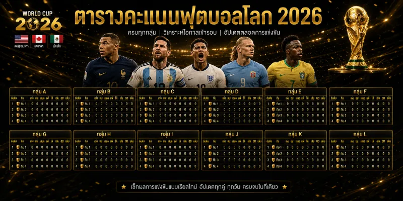 ตารางคะแนนฟุตบอลโลก 2026